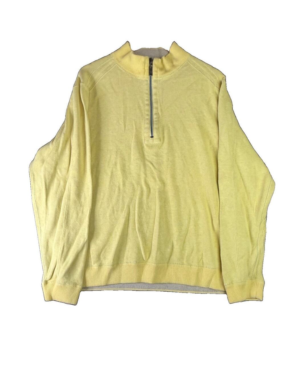 Tommy Bahama Reversible Pullover Men’s XL Yellow Gray Quarter Zip Marlin Logo